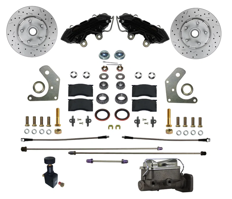 Manual Front Kit with Drilled Rotors and Black Powder Coated Calipers