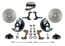 Manual Front Kit with Drilled Rotors and Zinc Plated Calipers for Chevrolet Chevy II image 1