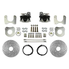 Rear Disc Brake Kit with Drilled Rotors and Zinc Plated Calipers image 1