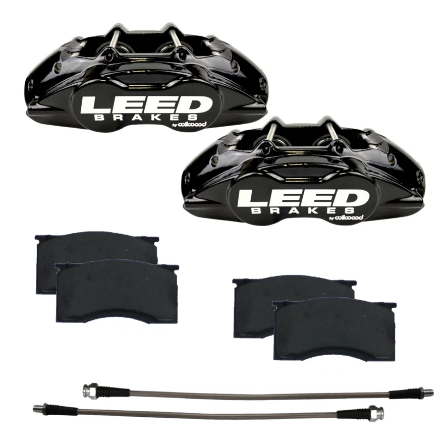 Front New fully tested loaded caliper with stainless steel pistons black powder coated pair