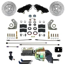Power Front Kit with Drilled Rotors and Black Powder Coated Calipers image 1
