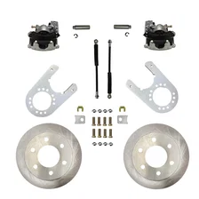 Rear Disc Brake Kit  with Plain Rotors and Zinc Plated Calipers image 1