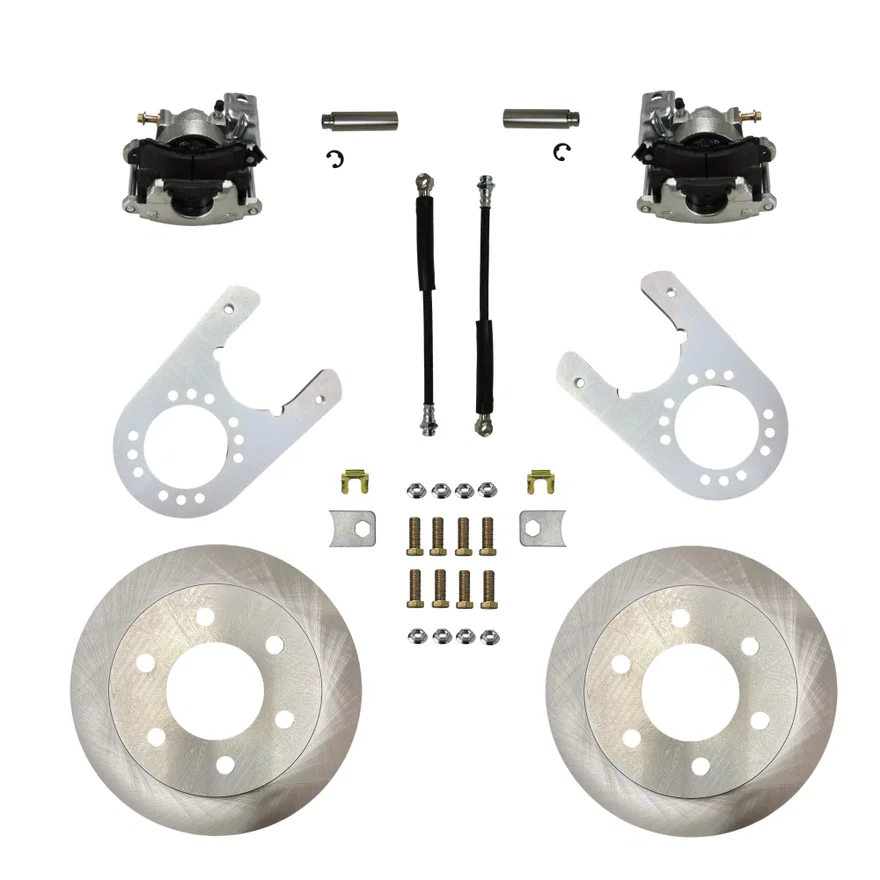 Rear Disc Brake Kit  with Plain Rotors and Zinc Plated Calipers