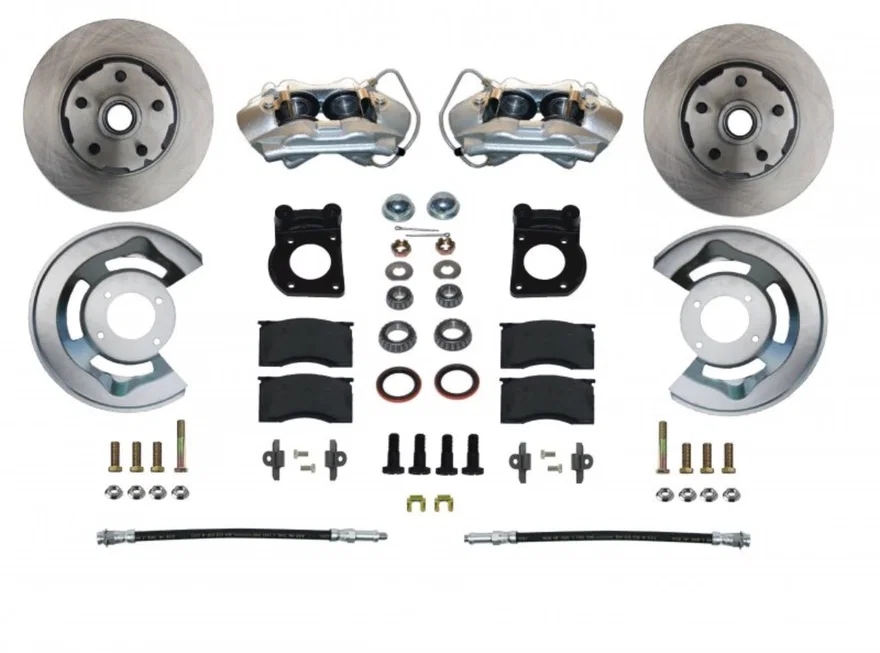Front Spindle Kit with Plain Rotors and Zinc Plated Calipers