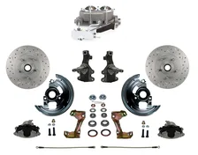Front Manual 2" Drop Spindle Kit with Drilled Rotors and Zinc Plated Calipers image 1