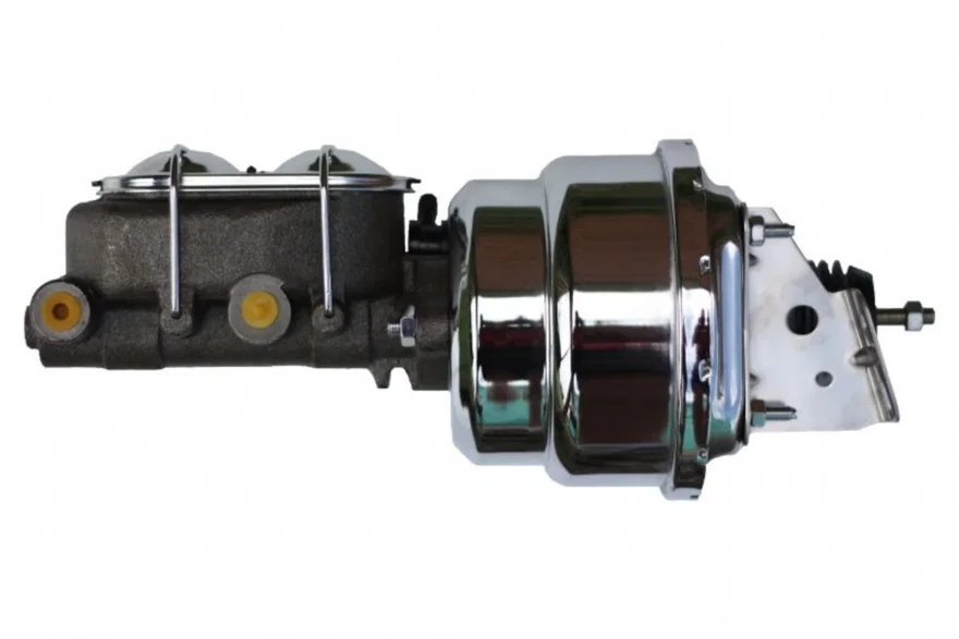 7 inch dual power booster, 1-1/8 inch bore master (Chrome)