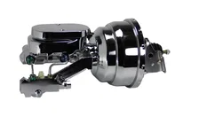8 inch dual power booster, 1-1/8 inch bore flat top master disc/drum (Chrome) image 2