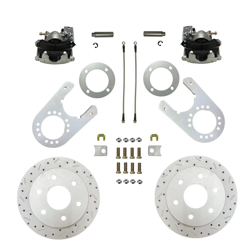 Rear Disc Brake Kit  with Drilled Rotors and Zinc Plated Calipers