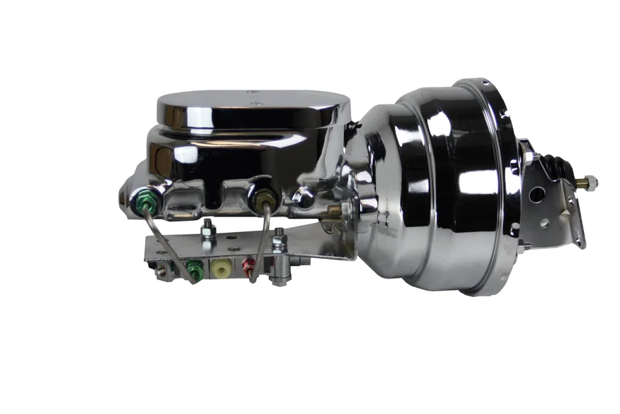 Power booster kit 8 inch dual booster 1-1/8 inch flat top disc/drum (Chrome)