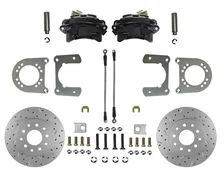 Rear Disc Brake Kit  with Drilled Rotors and Black Powder Coated Calipers image 1
