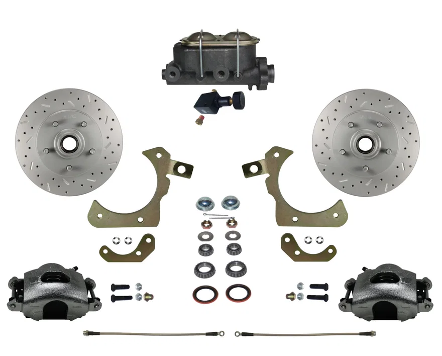 Manual Front Kit with Drilled Rotors and Zinc Plated Calipers for Chevrolet
