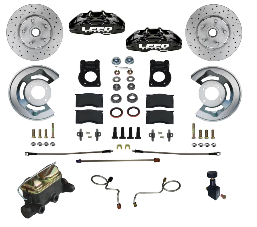 Manual Front Kit with Drilled Rotors and Black Powder Coated Calipers