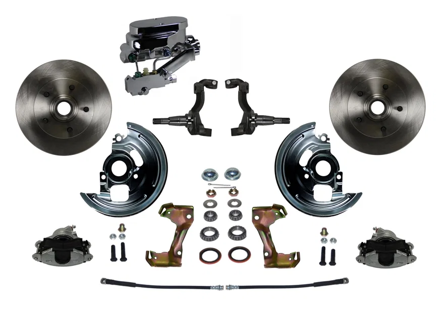Manual Front Kit with Plain Rotors and Zinc Plated Calipers for Chevrolet Chevy II