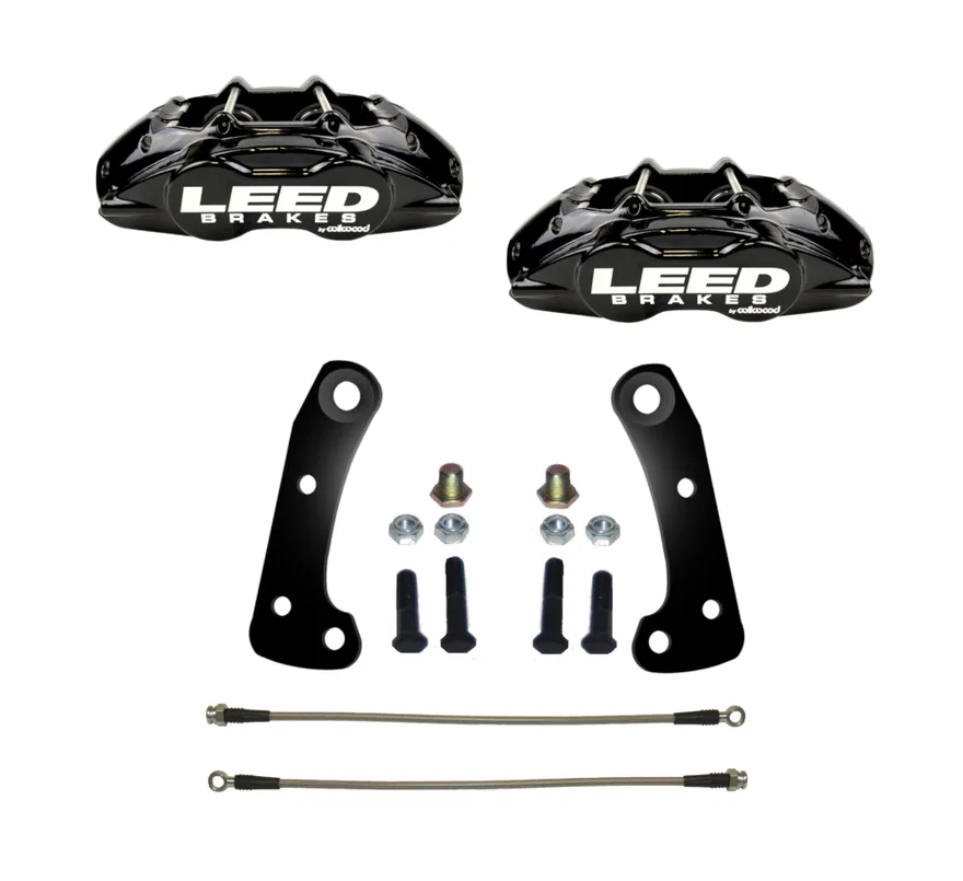 Front New fully tested loaded caliper with stainless steel pistons black powder coated pair