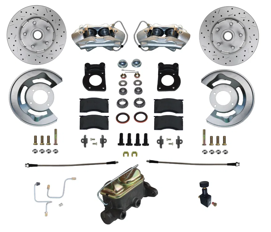 Manual Front Kit with Drilled Rotors and Zinc Plated Calipers for Ford Mustang