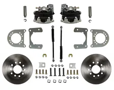 Rear Disc Brake Kit  with Plain Rotors and Zinc Plated Calipers image 1