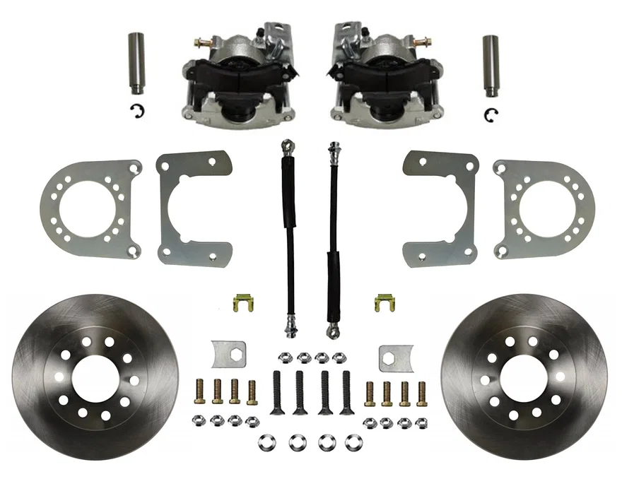 Rear Disc Brake Kit  with Plain Rotors and Zinc Plated Calipers
