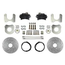 Rear Disc Brake Kit  with Drilled Rotors and Black Powder Coated Calipers image 1