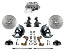Front Manual 2" Drop Spindle Kit with Drilled Rotors and Zinc Plated Calipers image 1