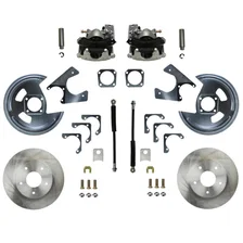 Rear Disc Brake Kit  with Plain Rotors and Zinc Plated Calipers image 1