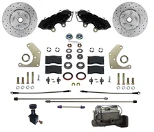 Power Front Kit with Drilled Rotors and Black Powder Coated Calipers image 1