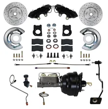 Power Front Kit with Drilled Rotors and Black Powder Coated Calipers image 1