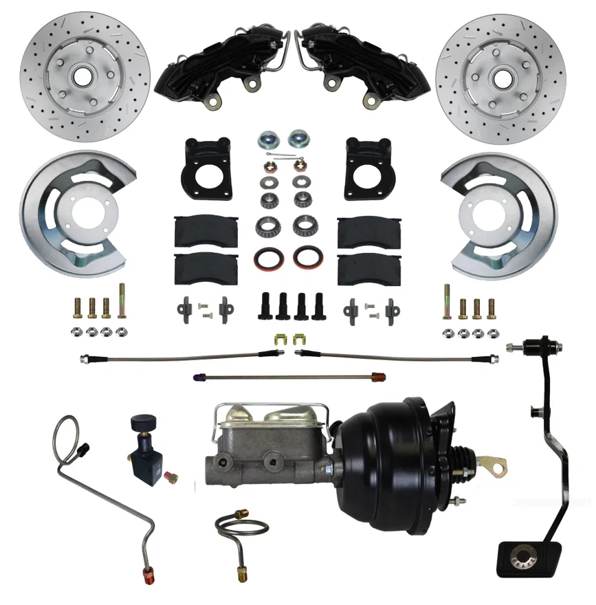Power Front Kit with Drilled Rotors and Black Powder Coated Calipers