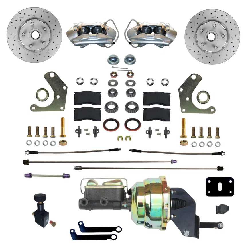Power Front Kit with Drilled Rotors and Zinc Plated Calipers