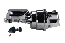 7 inch dual power booster, 1-1/8 inch bore master adjustable valve (Chrome) for Chevrolet image 1
