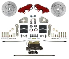 Manual Front Kit with Drilled Rotors and Red Powder Coated Calipers image 1
