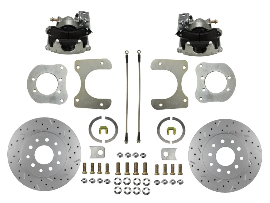 Rear Disc Brake Kit  with Drilled Rotors and Zinc Plated Calipers for Jeep