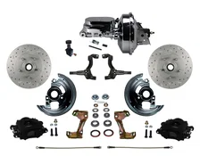 Power Front Kit with  Drilled Rotors and Black Powder Coated Calipers image 1