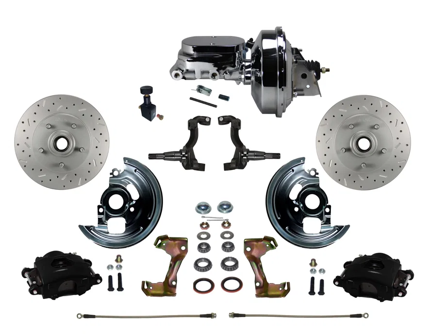 Power Front Kit with  Drilled Rotors and Black Powder Coated Calipers
