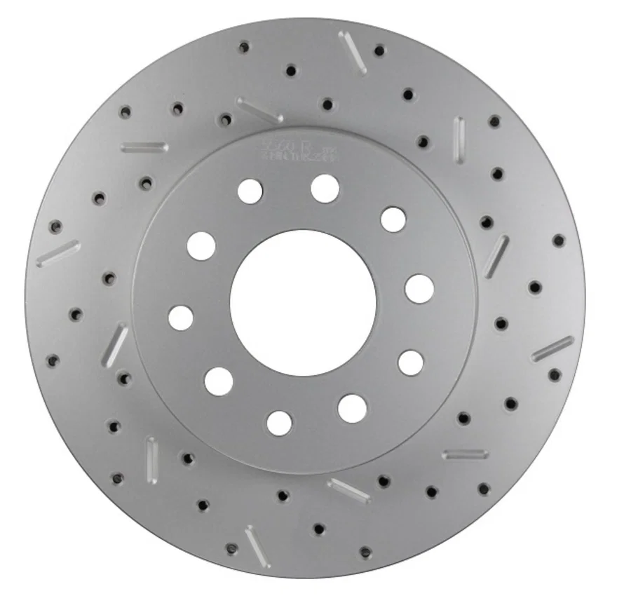Cross drilled and slotted rear rotor for Leed Brakes Conversion Kits for Pontiac Firebird
