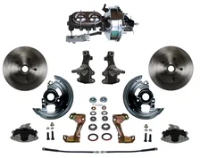 Front Power 2" Drop Spindle Kit with Plain Rotors and Zinc Plated Calipers image 1