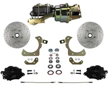 Power Front Kit with  Drilled Rotors and Black Powder Coated Calipers for Chevrolet image 1