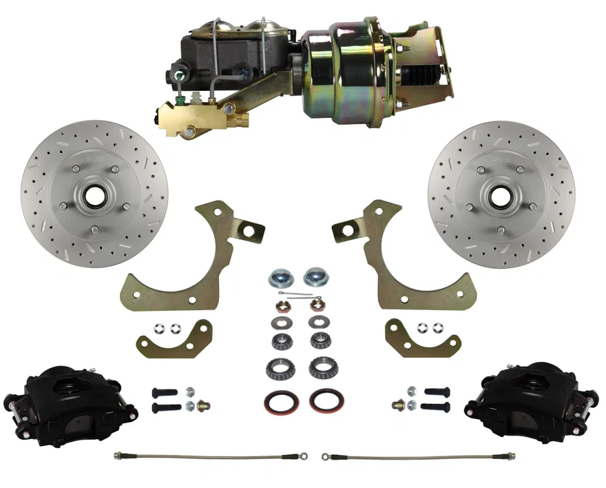 Power Front Kit with  Drilled Rotors and Black Powder Coated Calipers for Chevrolet