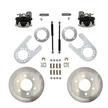 Rear Disc Brake Kit  with Plain Rotors and Zinc Plated Calipers image 1