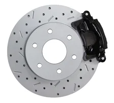 Rear Disc Brake Kit  with Drilled Rotors and Black Powder Coated Calipers image 7