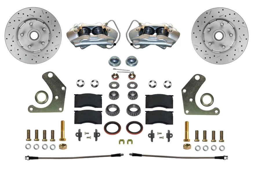 Front Spindle Kit with Drilled Rotors and Zinc Plated Calipers
