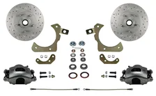 Front Spindle Kit with Drilled Rotors and Zinc Plated Calipers for Chevrolet image 1
