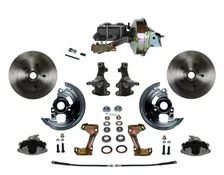 Front Power 2" Drop Spindle Kit with Plain Rotors and Zinc Plated Calipers image 1