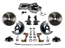 Front Power 2" Drop Spindle Kit with Plain Rotors and Zinc Plated Calipers image 1