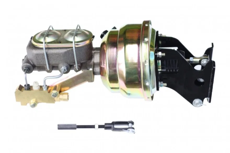 8 inch dual power booster, 1-1/8 inch bore master disc/drum (Zinc)