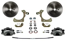 Front Spindle Kit with Plain Rotors and Zinc Plated Calipers for Chevrolet image 1