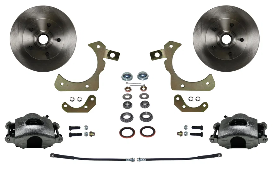 Front Spindle Kit with Plain Rotors and Zinc Plated Calipers for Chevrolet