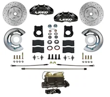 Manual Front Kit with Drilled Rotors and Black Powder Coated Calipers image 1