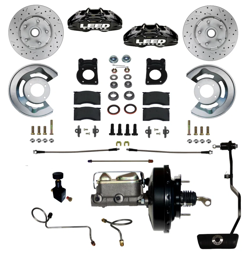 Power Front Kit with Drilled Rotors and Black Powder Coated Calipers