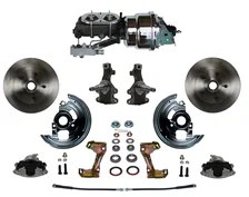 Front Power 2" Drop Spindle Kit with Plain Rotors and Zinc Plated Calipers image 1