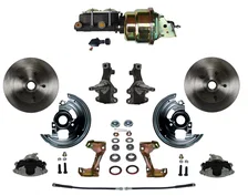Front Power 2" Drop Spindle Kit with Plain Rotors and Zinc Plated Calipers image 1